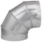 Imperial Imperial 9 in. D X 9 in. D Adjustable 90 deg Galvanized Steel Furnace Pipe Elbow GV0305-C - alternate 6